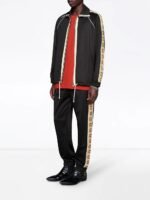 GUC Black Technical Jersey GG Stripe Tracksuit Set 598861XJBZ8 - Styledistrict