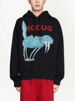 GUC Freya Hartas Black Hoodie with ICCUG animal print - Styledistrict