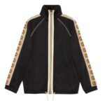 Gucci Black Technical Jersey GG Stripe Tracksuit Set