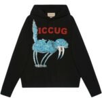 Gucci Freya Hartas Black Hoodie with ICCUG animal print