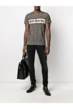 Balmain Flocked Monogram-pattern Logo T-shirt - Image 3
