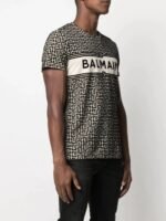 Balmain Flocked Monogram-pattern Logo T-shirt - Image 2