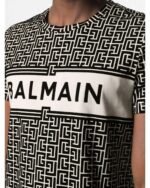 Balmain Flocked Monogram-pattern Logo T-shirt - Image 5